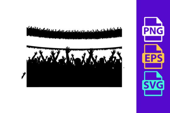 Concert Crowd Silhouette with Raised Han: Capturing Collective Energy