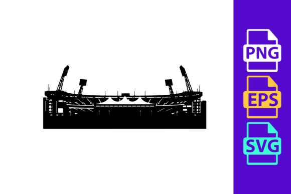 Concert Stage Setup in Front of a City S: Bold Urban Typography