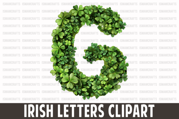 Cute Irish Letters V1 Clipart PNG: Festive Design Assets