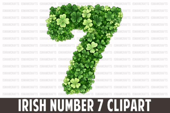 Cute Irish Number 7 Clipart PNG: Festive Design Asset