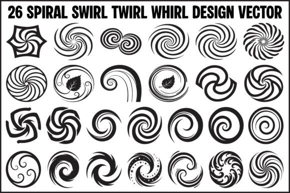 Dynamic Energy in Design: The 26 Spiral Swirl Twirl Whirl Vector Set