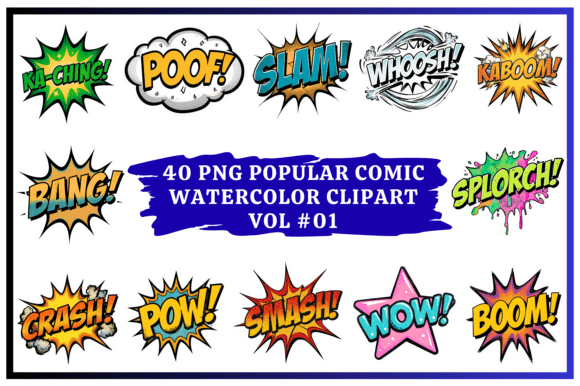 Exploring the Popular Comic Watercolor Clipart Vol #01