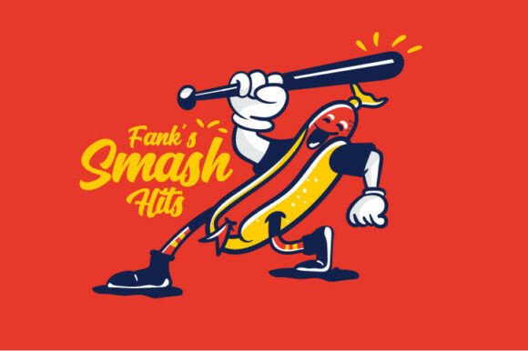 Hot Dog Baseball Mascot Illustration: A Playful Design Asset