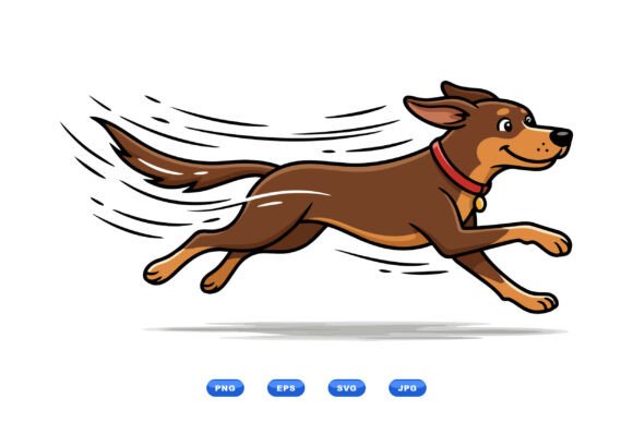 Running Doberman Dog Illustration: An Energetic Design Asset