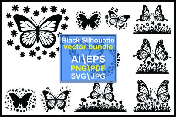 Silhouette Butterfly Flower Flowers: Nature’s Elegant Graphics