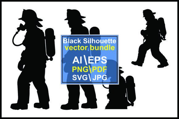 Silhouettes Firefighter Breathing Appara: Bold Visual Storytelling