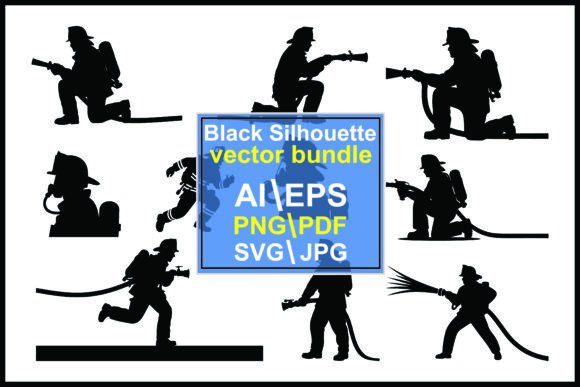 Silhouettes of Firefighters Equipment: A Designer's Toolkit