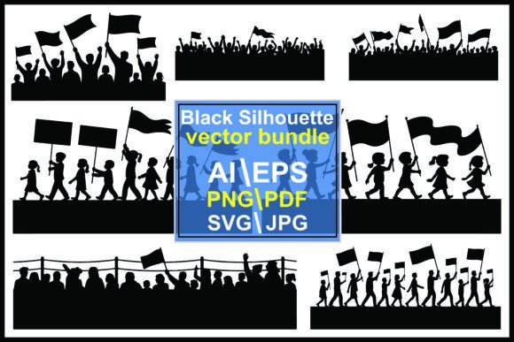 Silhouettes of People Protesting Flags: A Designer's Toolkit for Impactful Visuals