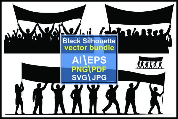 Silhouettes People Holding Banners: A Dynamic Asset for Visual Storytelling